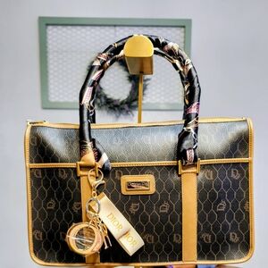 Dior Blue and Tan Tote